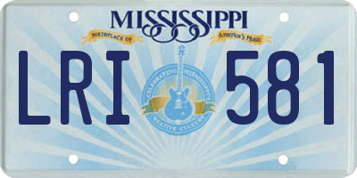 MS license plate LRI581