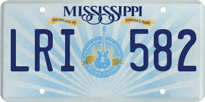 MS license plate LRI582
