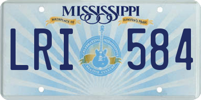 MS license plate LRI584