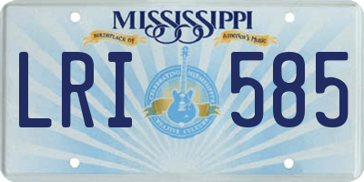 MS license plate LRI585