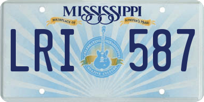 MS license plate LRI587
