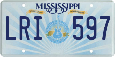 MS license plate LRI597