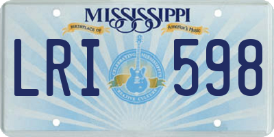 MS license plate LRI598