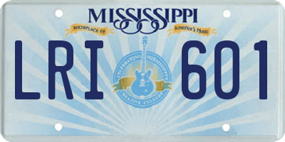 MS license plate LRI601