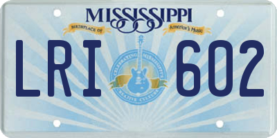 MS license plate LRI602