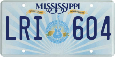 MS license plate LRI604