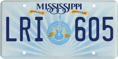 MS license plate LRI605