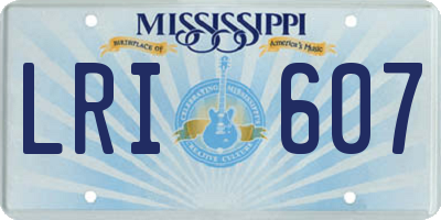 MS license plate LRI607