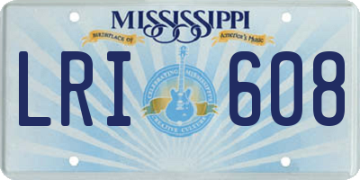 MS license plate LRI608