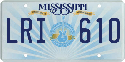 MS license plate LRI610