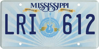 MS license plate LRI612