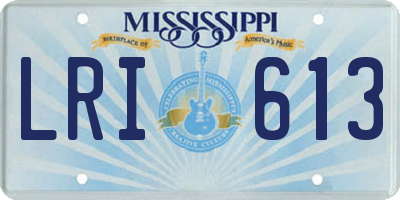 MS license plate LRI613