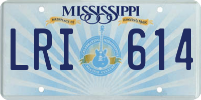 MS license plate LRI614