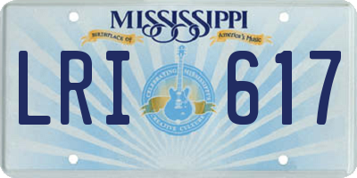 MS license plate LRI617