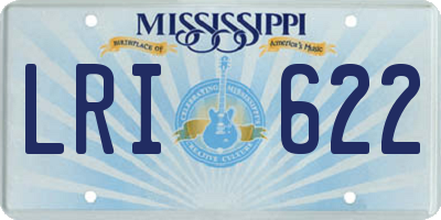 MS license plate LRI622