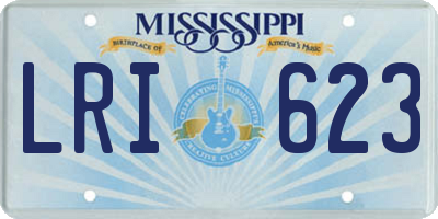 MS license plate LRI623