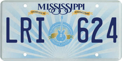 MS license plate LRI624
