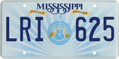 MS license plate LRI625