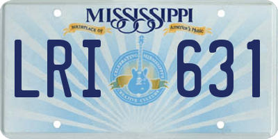 MS license plate LRI631
