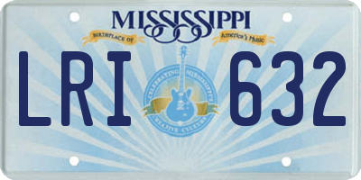 MS license plate LRI632