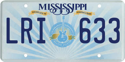 MS license plate LRI633