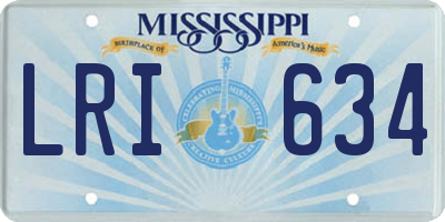 MS license plate LRI634