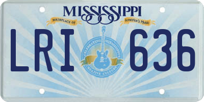 MS license plate LRI636