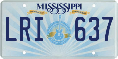 MS license plate LRI637