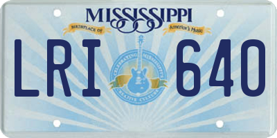 MS license plate LRI640