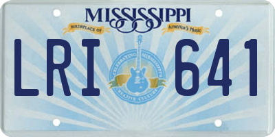 MS license plate LRI641