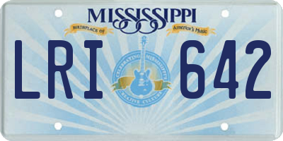 MS license plate LRI642