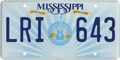 MS license plate LRI643