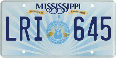 MS license plate LRI645
