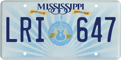 MS license plate LRI647
