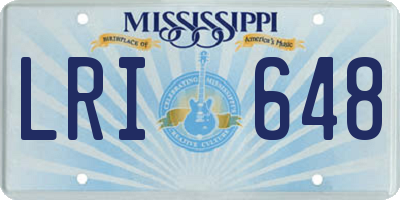 MS license plate LRI648