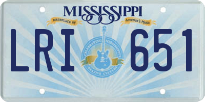 MS license plate LRI651