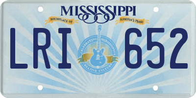MS license plate LRI652