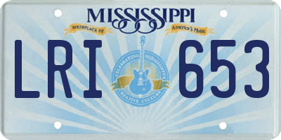 MS license plate LRI653