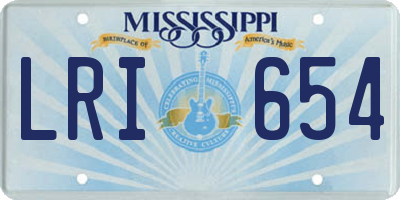MS license plate LRI654