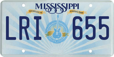 MS license plate LRI655