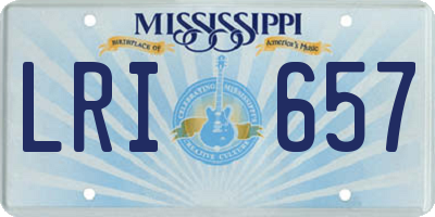 MS license plate LRI657