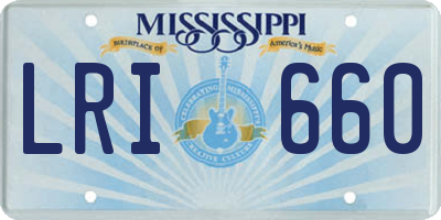 MS license plate LRI660