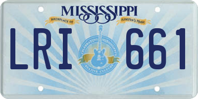 MS license plate LRI661