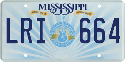 MS license plate LRI664