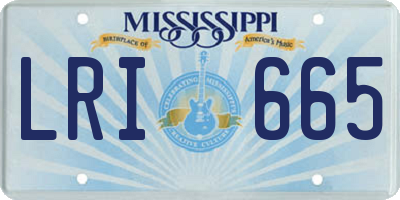 MS license plate LRI665