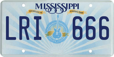 MS license plate LRI666