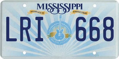 MS license plate LRI668