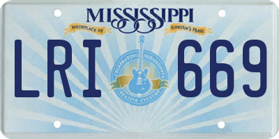 MS license plate LRI669