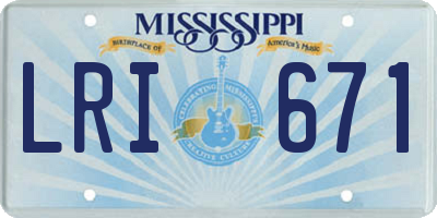 MS license plate LRI671