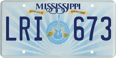 MS license plate LRI673